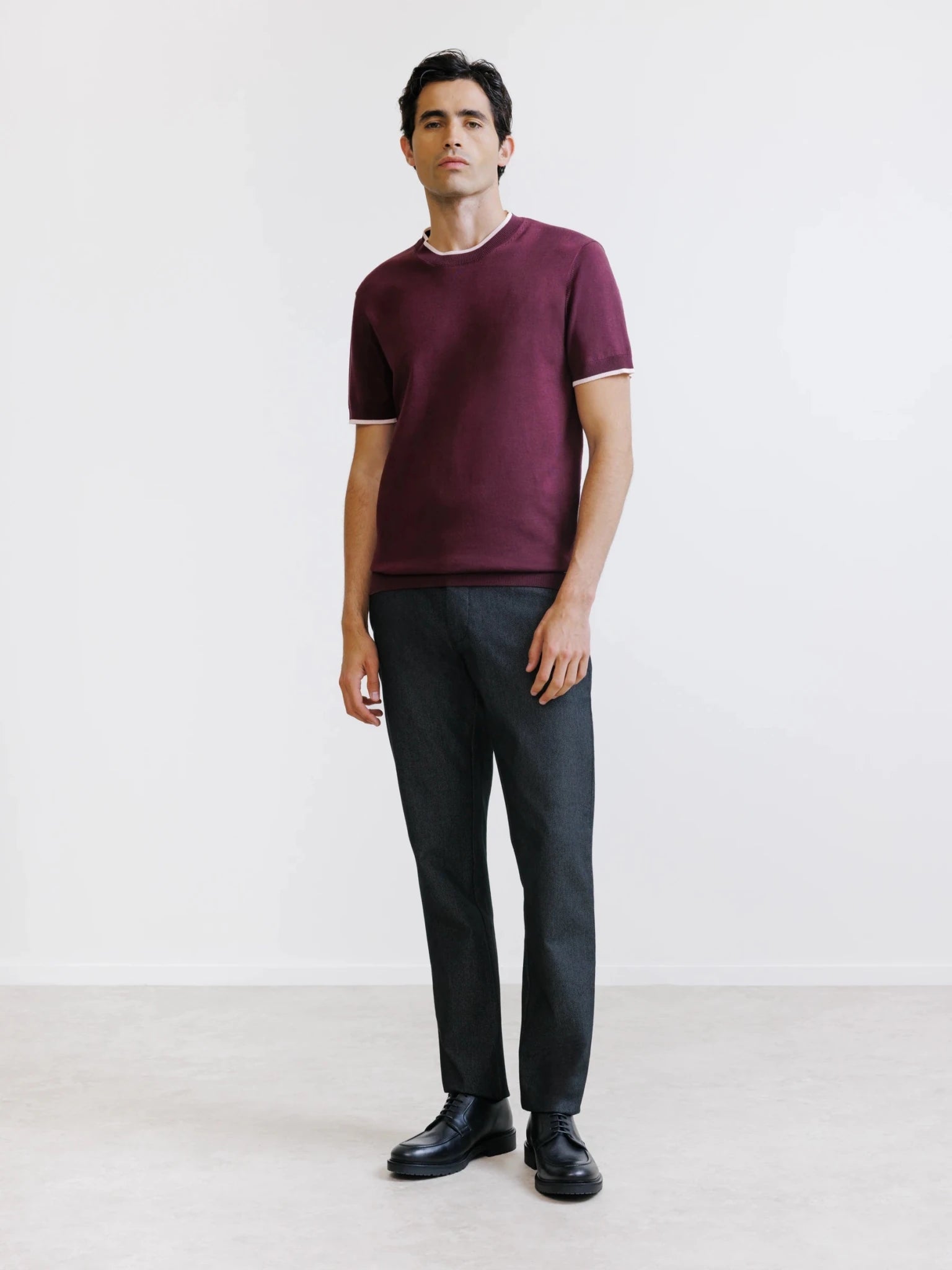 Burgundy knit t-shirt