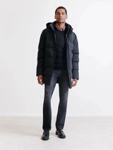 Black mid-length puffer jacket