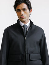 Black high-neck jacket