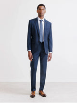 2-button suit, majority wool, blue