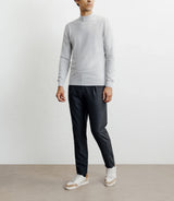 Pull col cheminée mérinos gris chiné