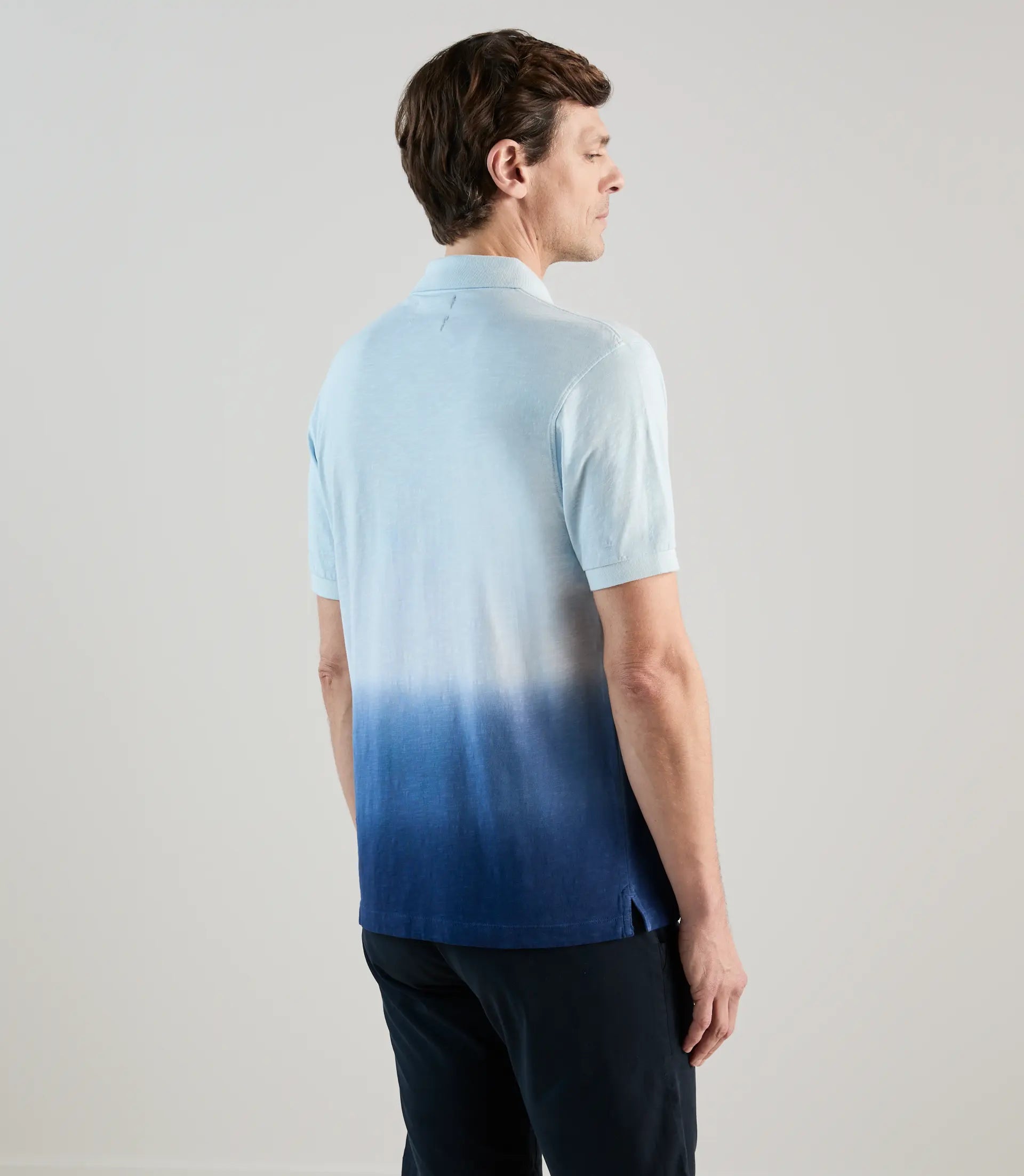Polo à manches courtes tie and dye bleu - IZAC