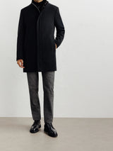 Manteau ville en laine noir