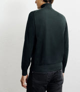 Pull col roulé vert foncé