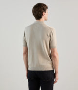 Polo col chemise en maille beige - IZAC