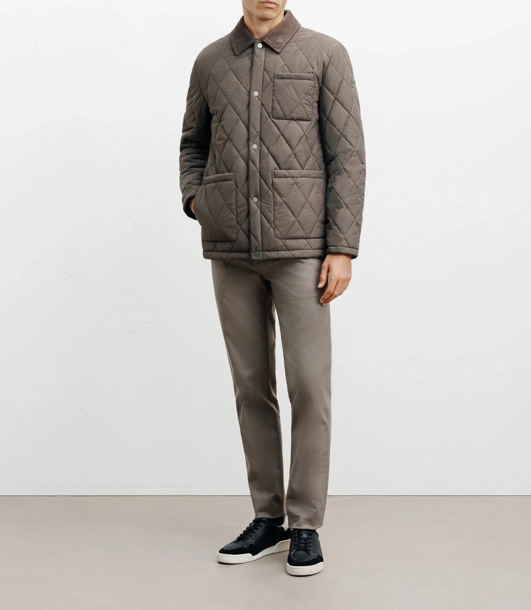 Blouson col chemise taupe - IZAC