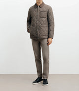 Blouson col chemise taupe