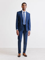 2-button suit, majority wool, blue