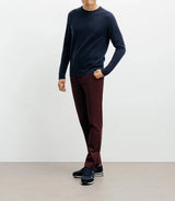 Navy wool round-neck sweater