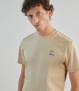 T-shirt col rond avec print beige - IZAC