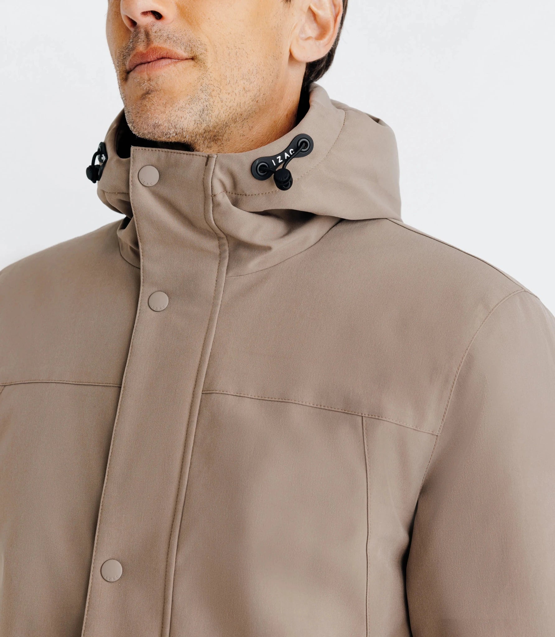 Taupe hooded parka