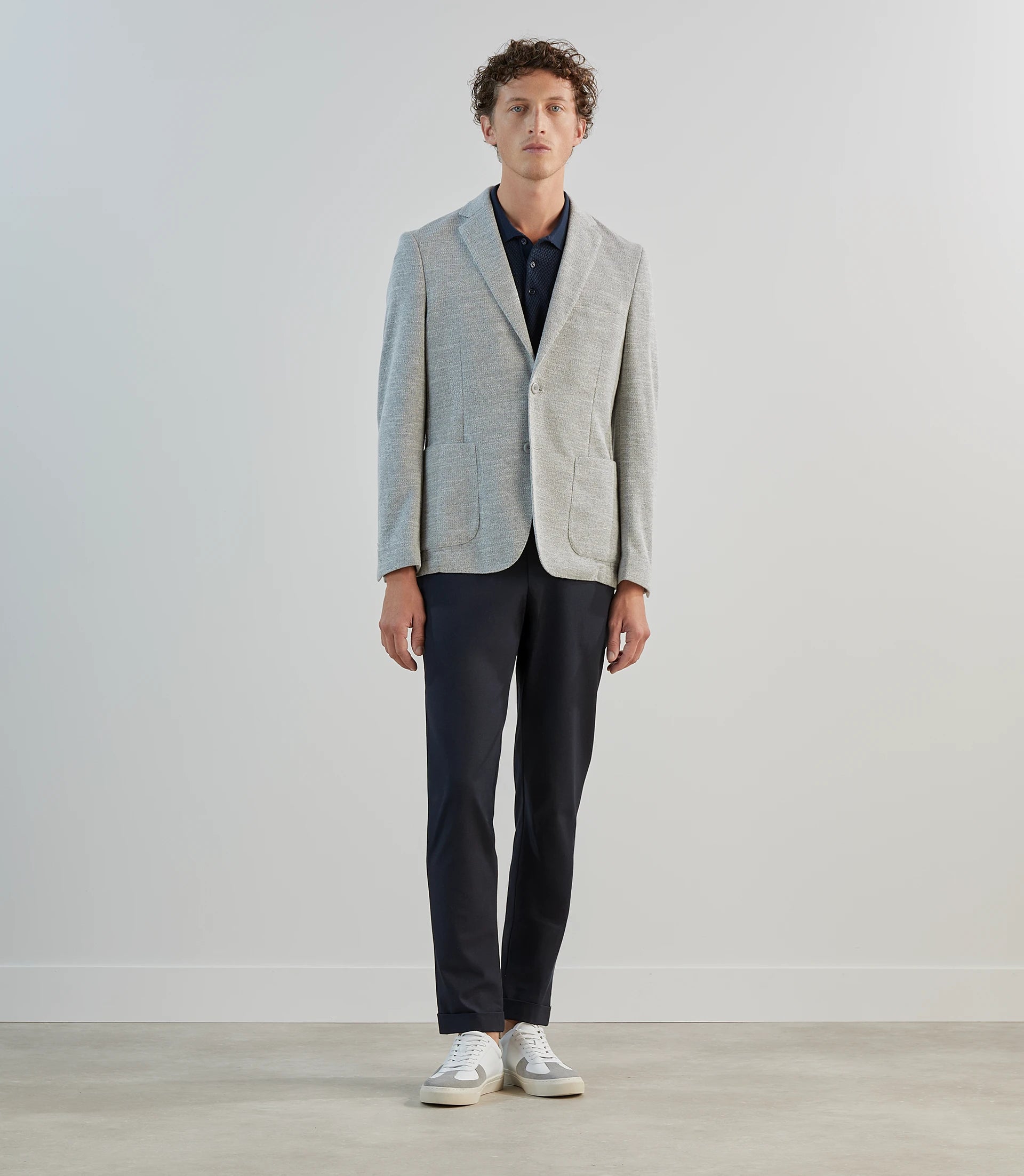 Veste casual en maille gris clair - IZAC