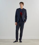 Veste ville tissu armuré marine - IZAC