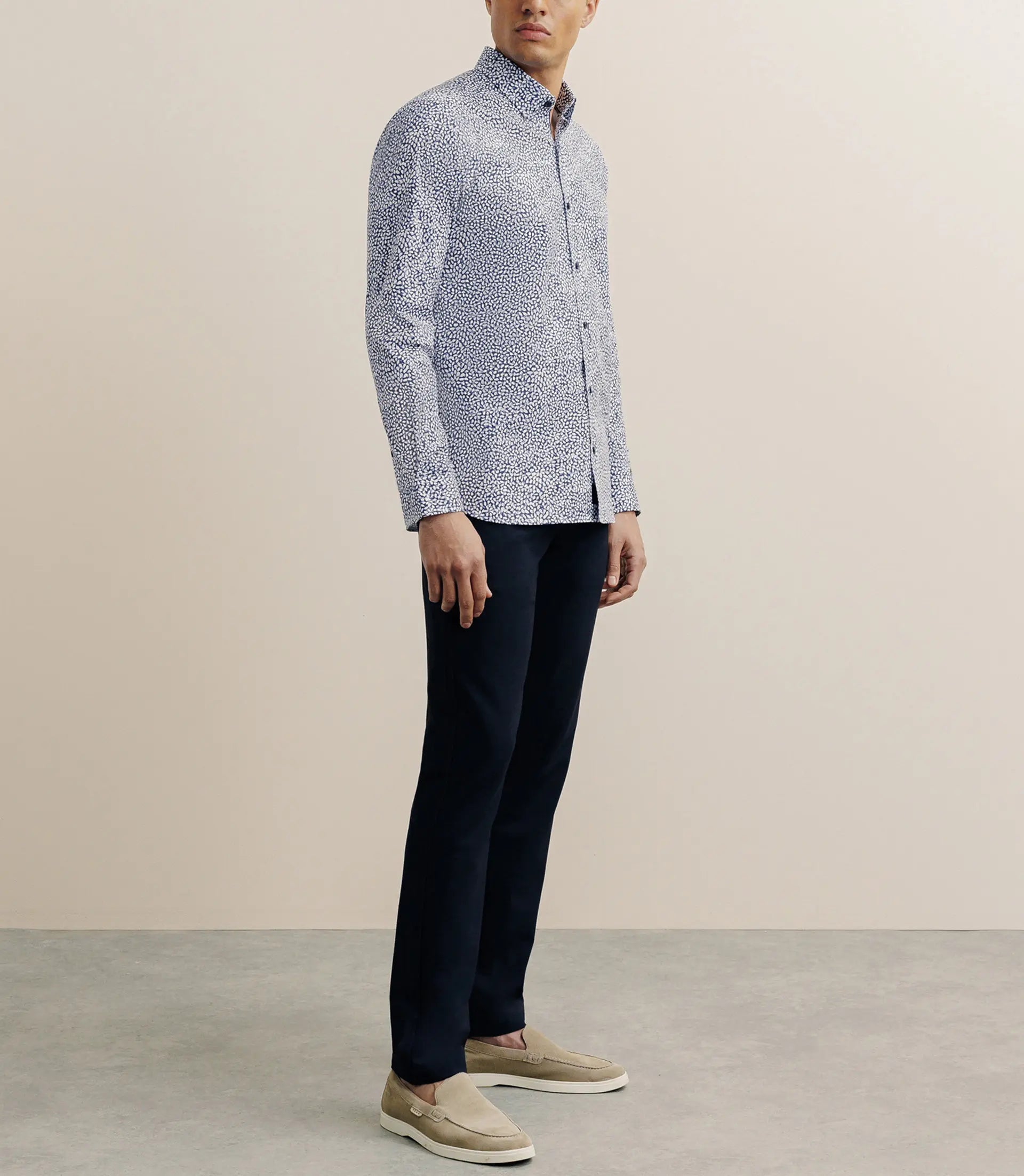 Chemise droite imprimée marine - IZAC