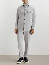 Light grey shirt collar casual jacket