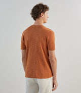 T-shirt à manches courtes avec col tunisien orange - IZAC