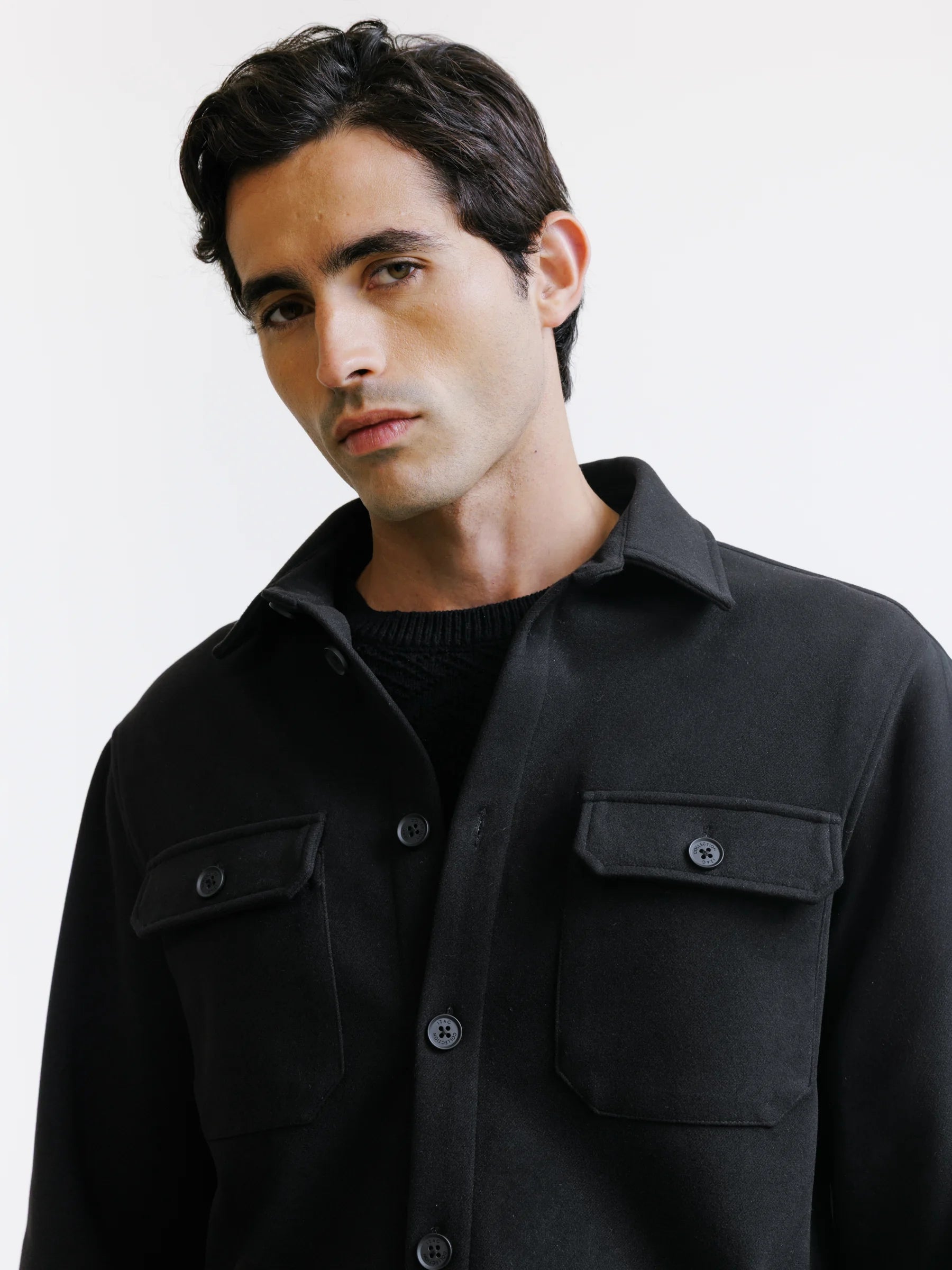 Black casual overshirt