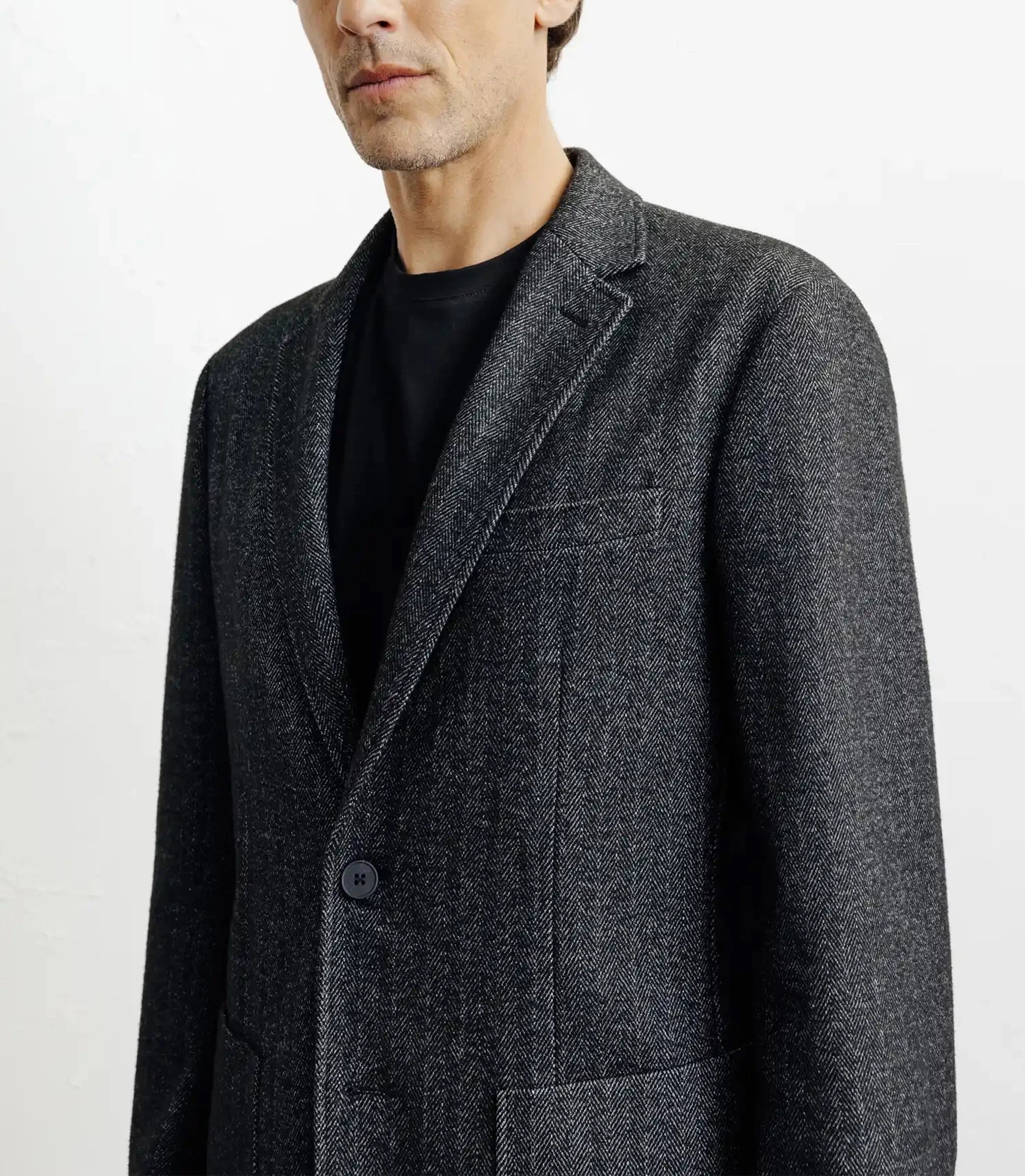 Veste en maille chevron anthracite - IZAC