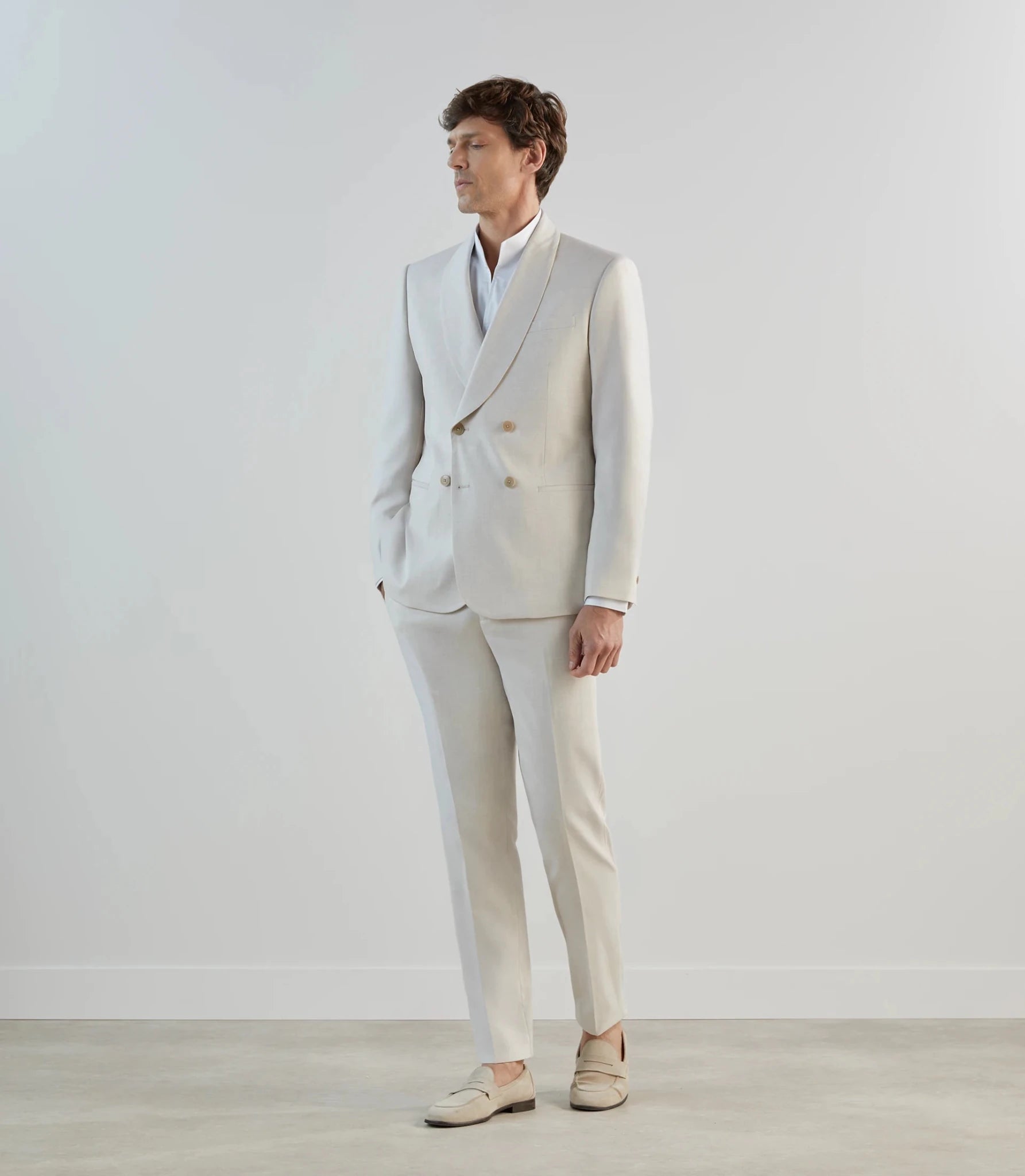 Costume croisé écru - IZAC