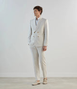 Ecru double-breasted suit