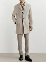 City coat with removable beige trim