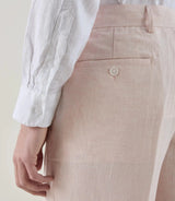 Pantalon ville 100% lin rose - IZAC