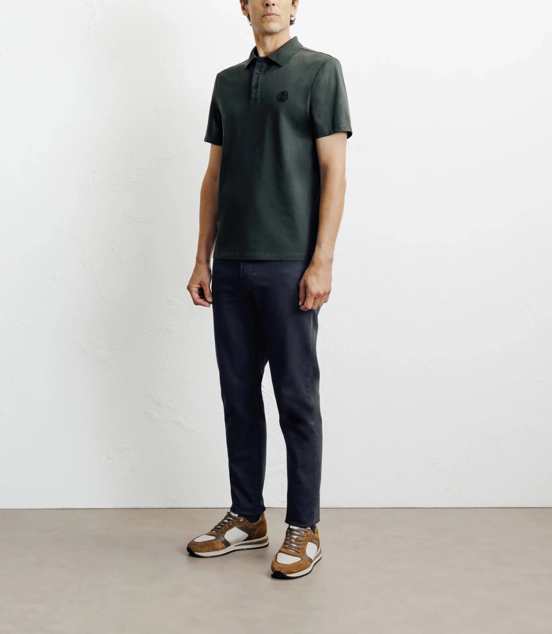 Polo boutonné kaki