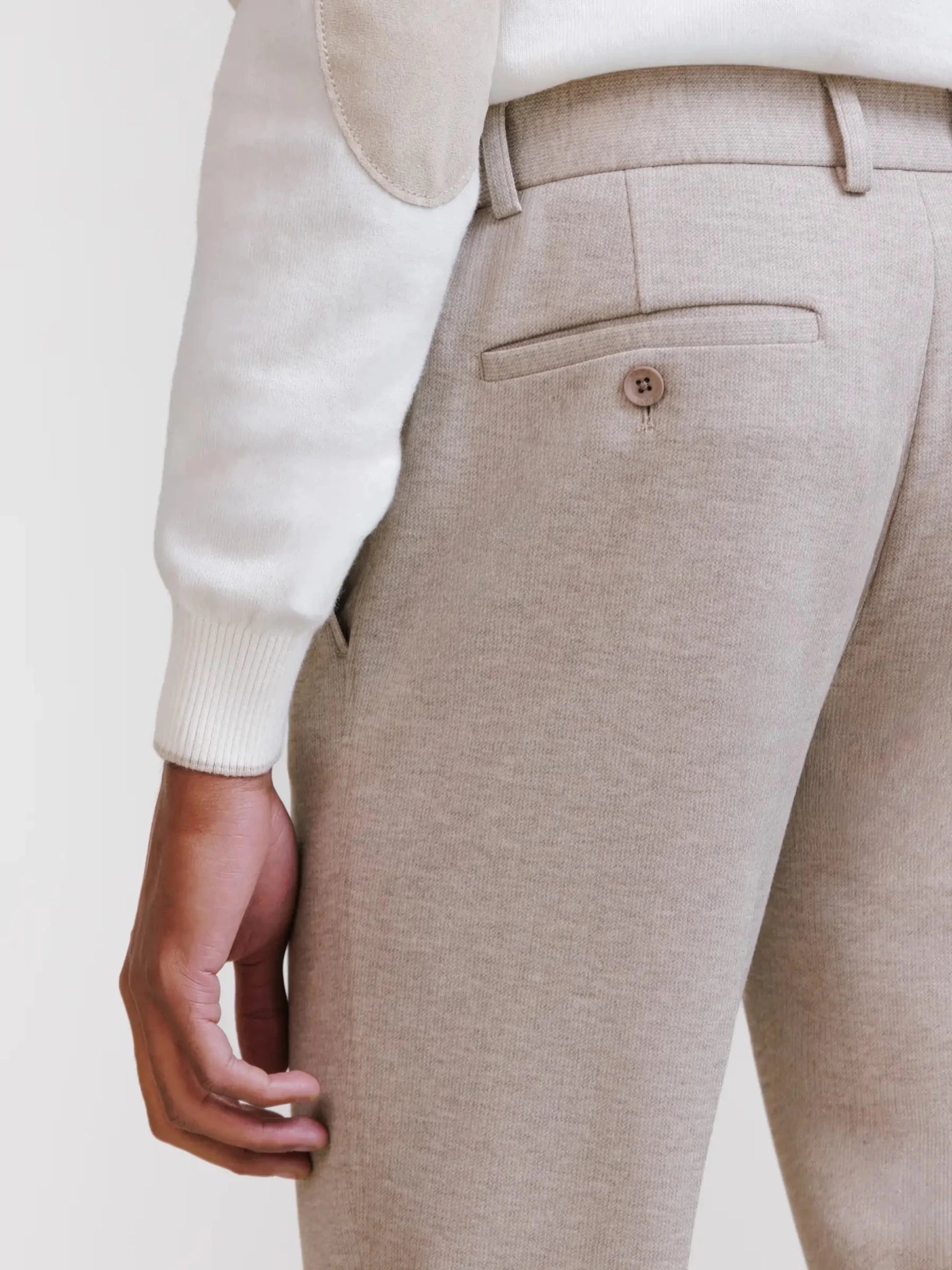 Pantalon ville en maille beige - IZAC