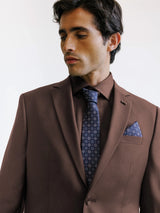 Brown 2-button wool blend suit