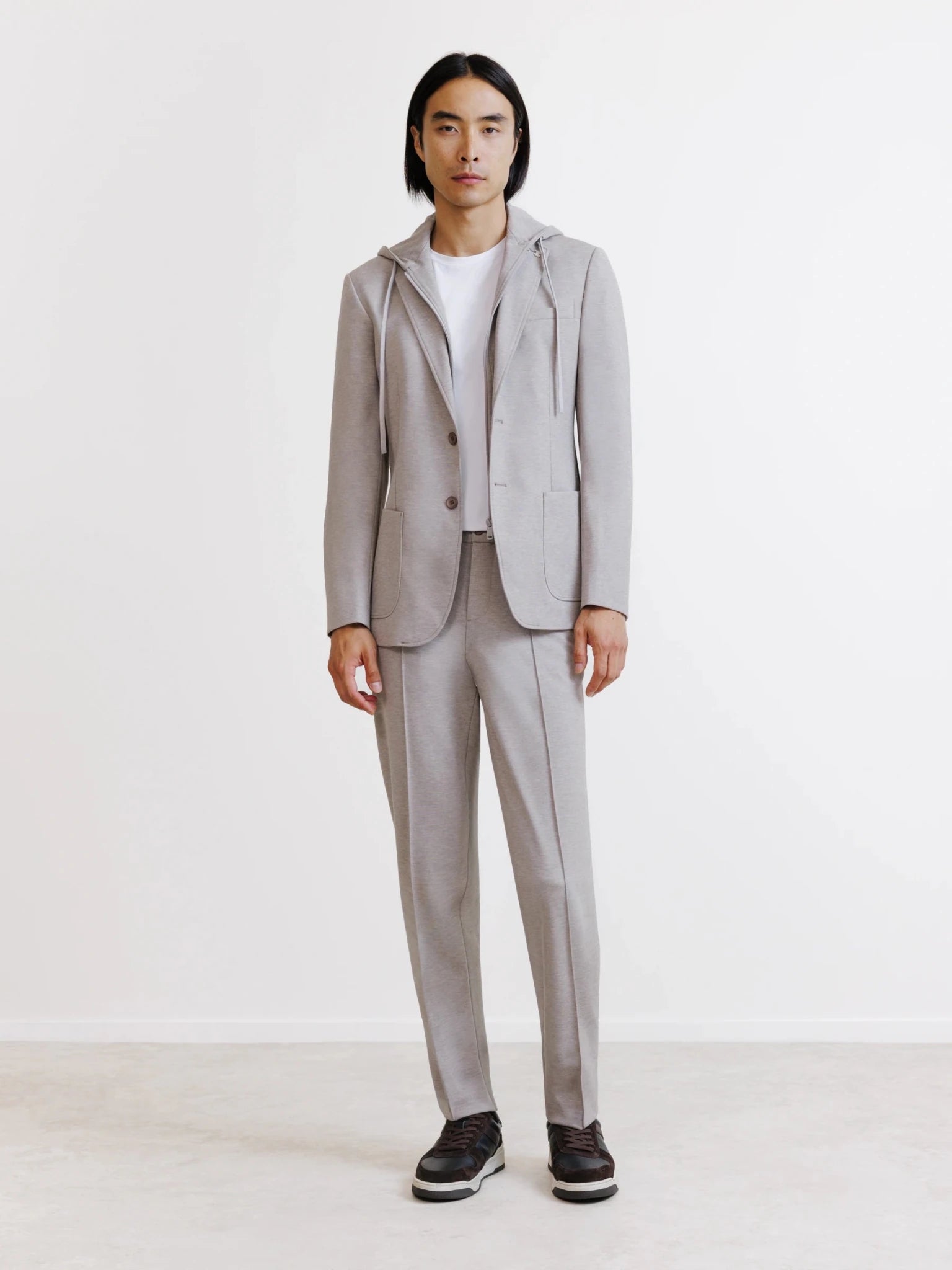 Veste en maille avec parementure taupe - IZAC