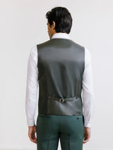 Gilet ville en laine majoritaire vert foncé