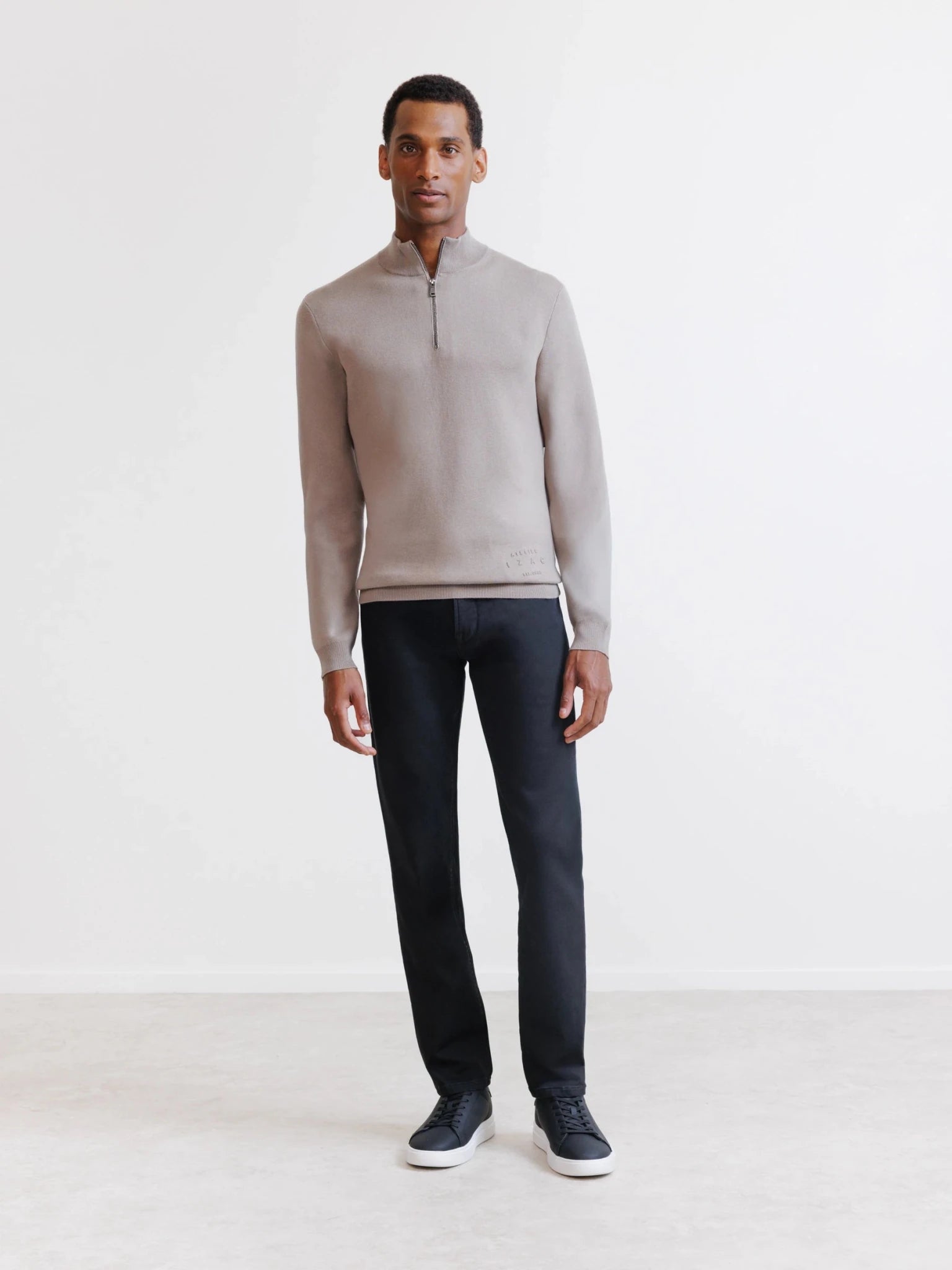 Taupe half-zip sweater