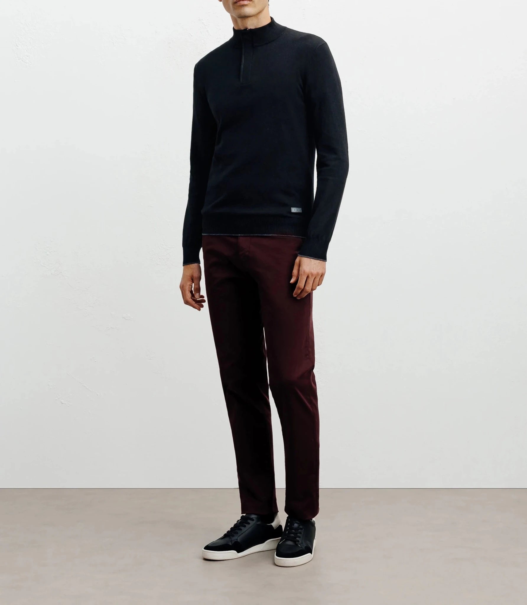 Pull col montant demi zippé noir - IZAC