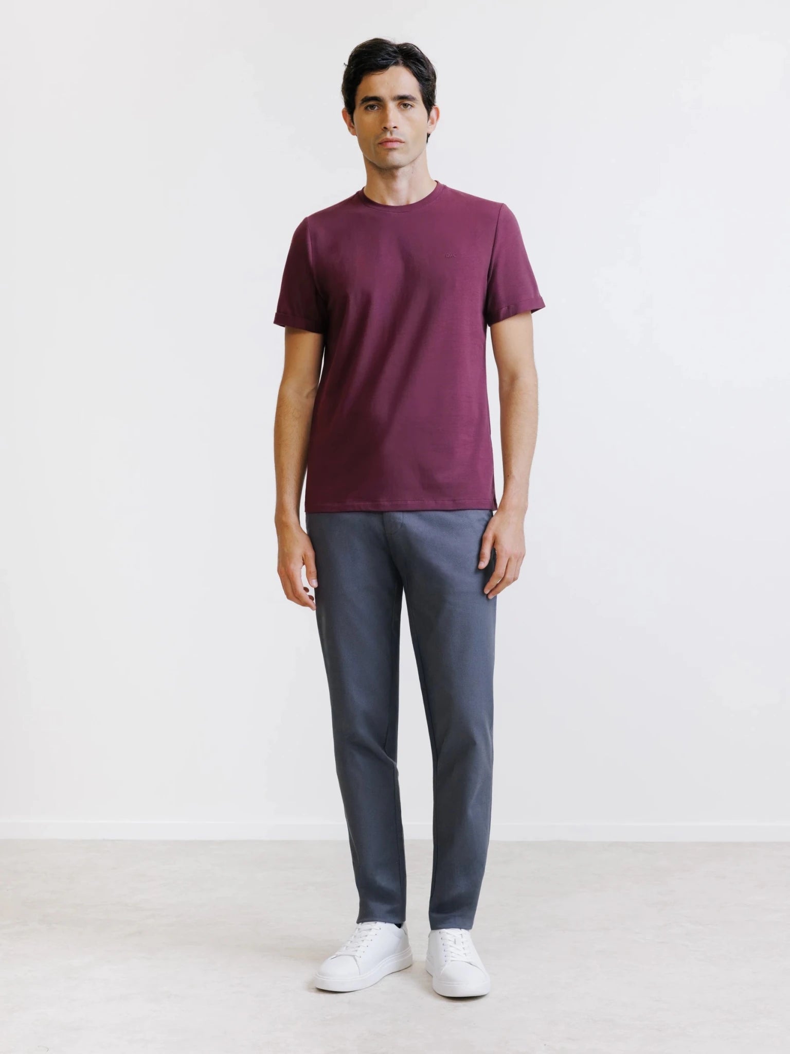 T-shirt col rond bordeaux - IZAC