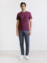 T-shirt col rond bordeaux
