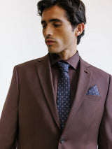 Brown 2-button wool blend suit