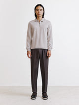 beige zip-up polo shirt