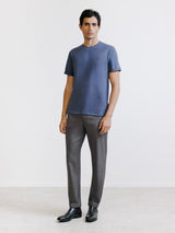 T-shirt col rond bleu gris