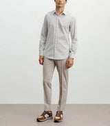 Chemise casual à imprimé fleurs beige
