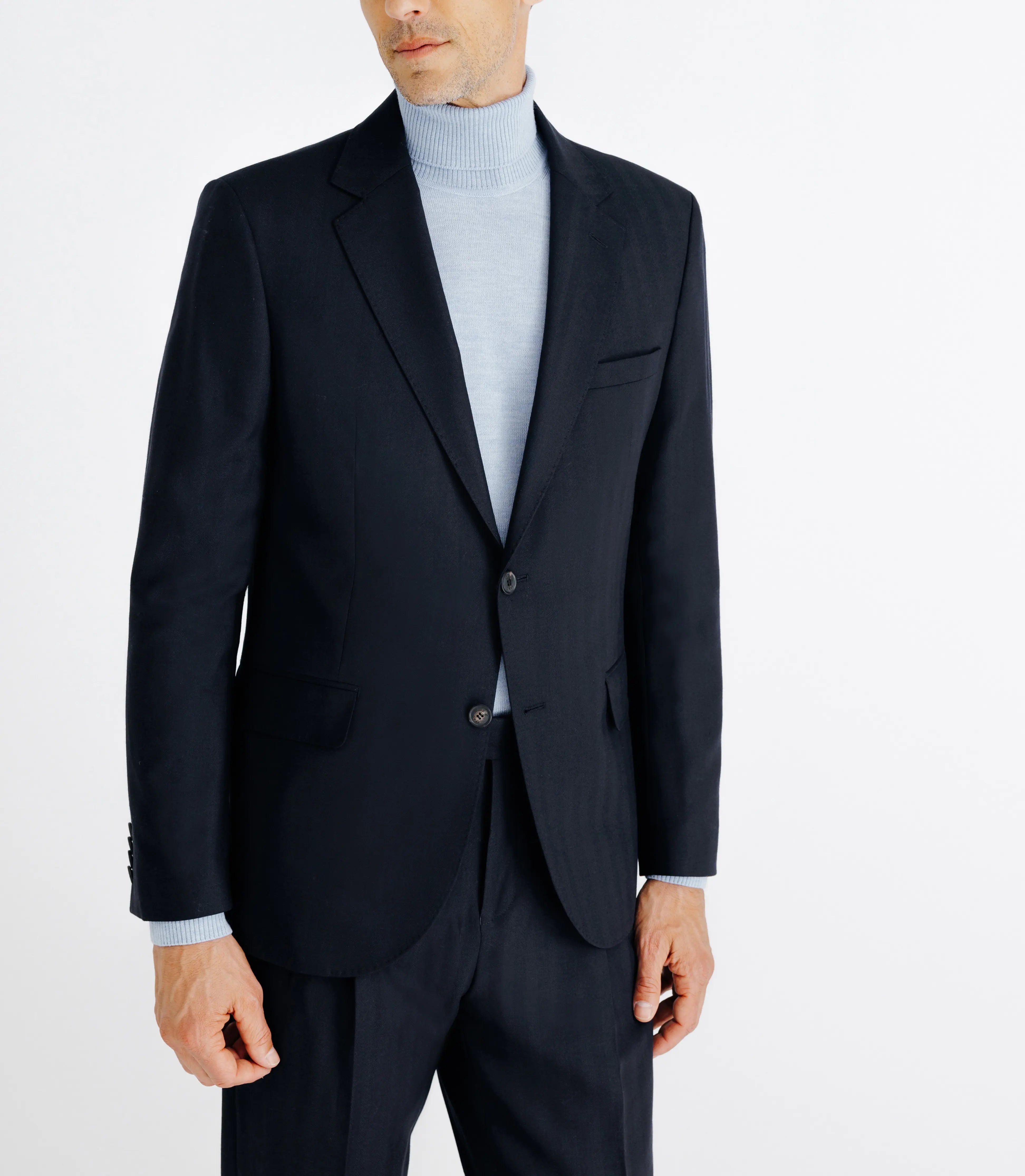 Costume en laine mélangée marine - IZAC