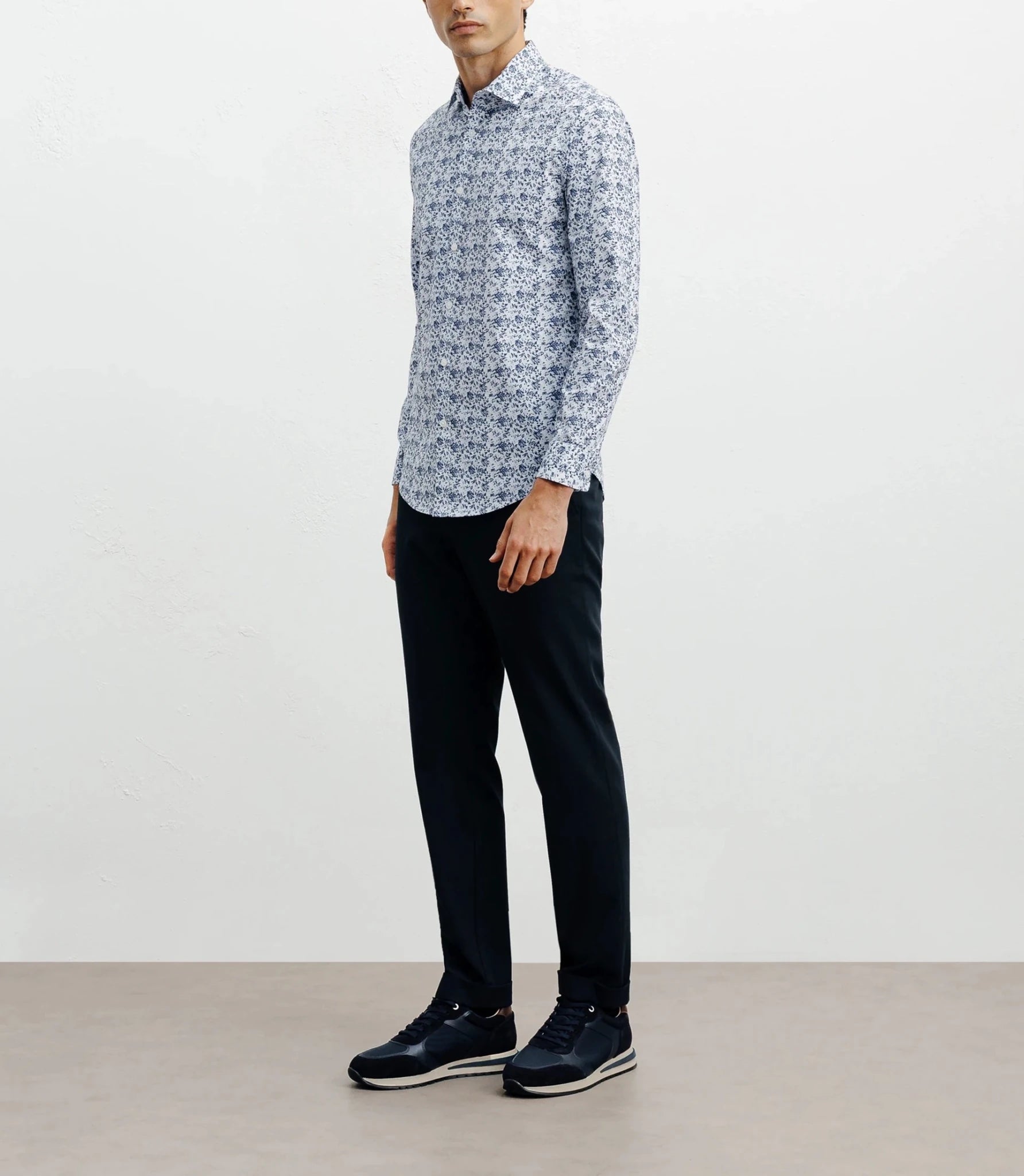 Sky flower print casual shirt