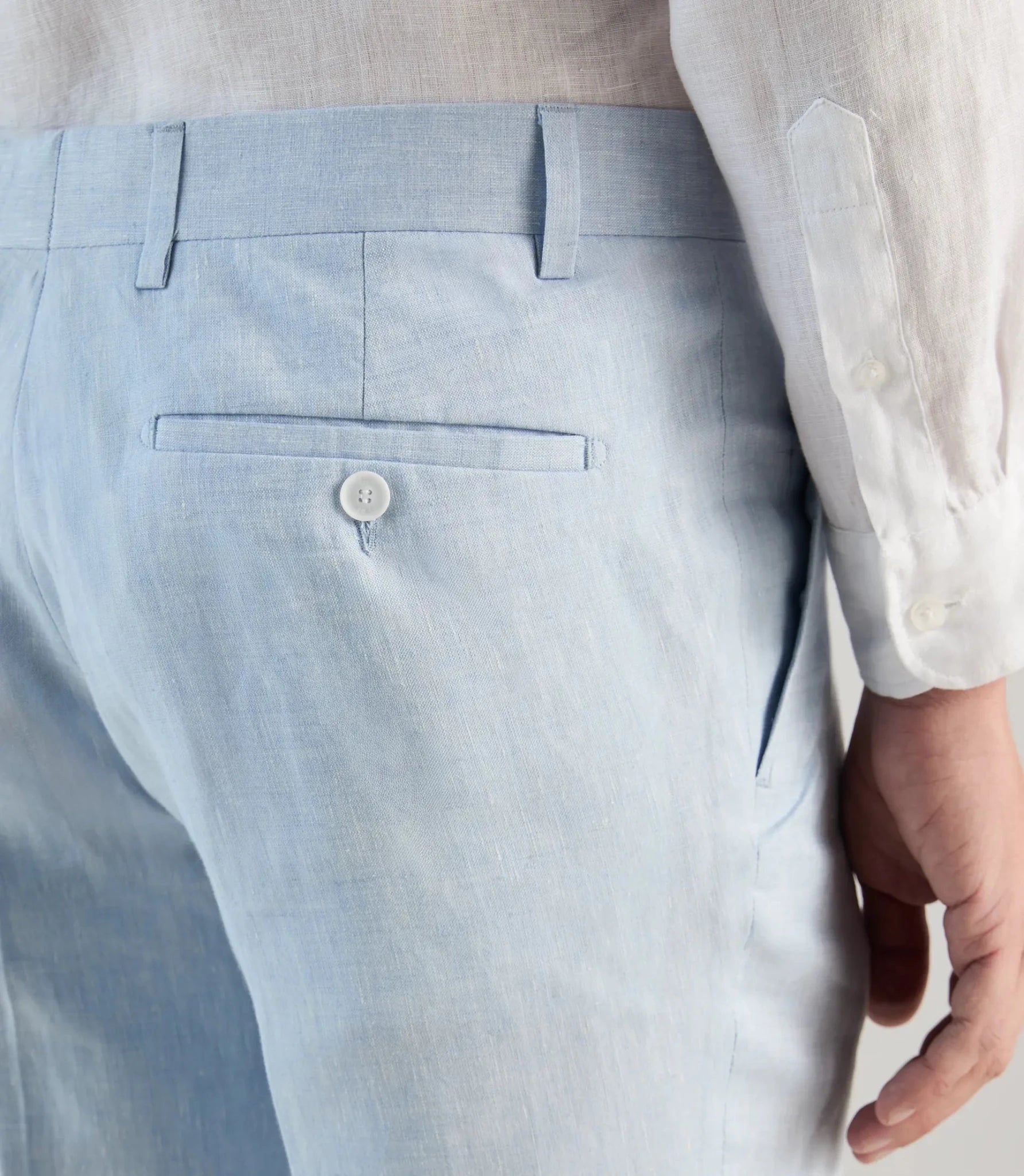 Pantalon ville 100% lin bleu ciel - IZAC