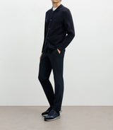 Navy knit cardigan overshirt
