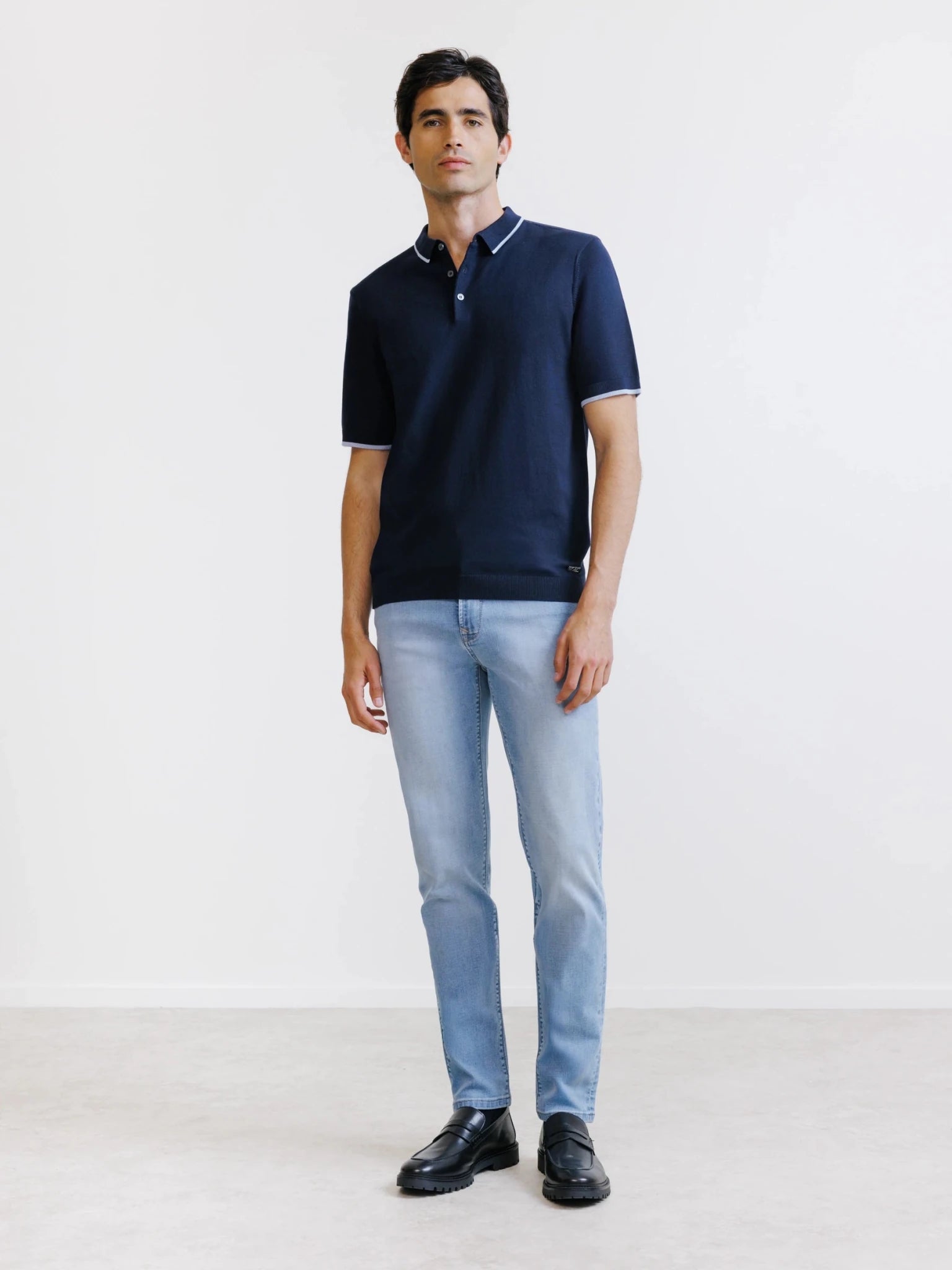 Polo en maille marine - IZAC