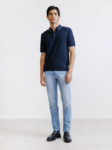 Polo en maille marine
