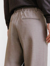 Pleated taupe chino trousers
