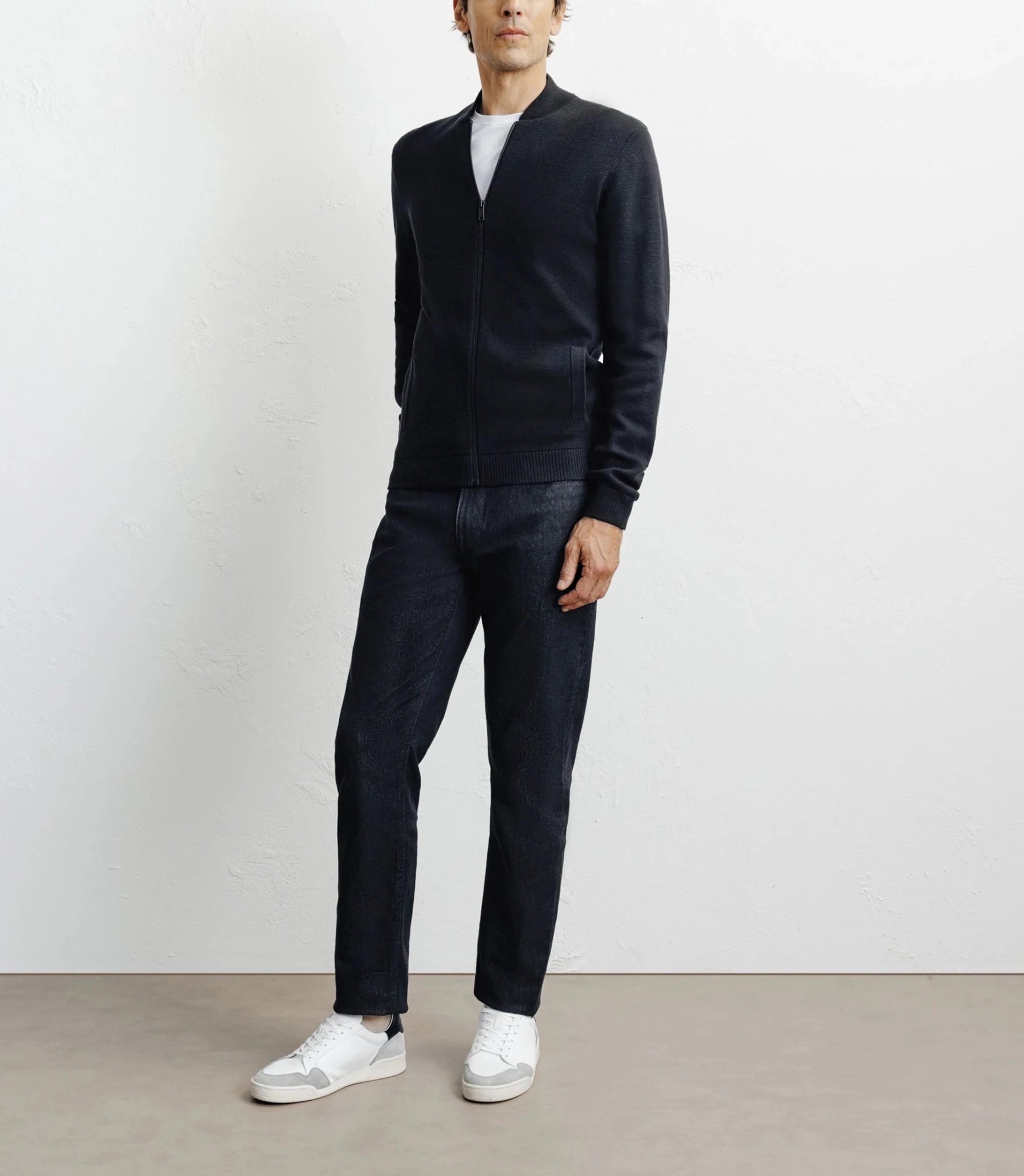 Cardigan zippé col teddy noir - IZAC