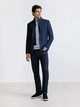 Veste en tissu armuré marine