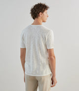 T-shirt à manches courtes avec col tunisien écru - IZAC