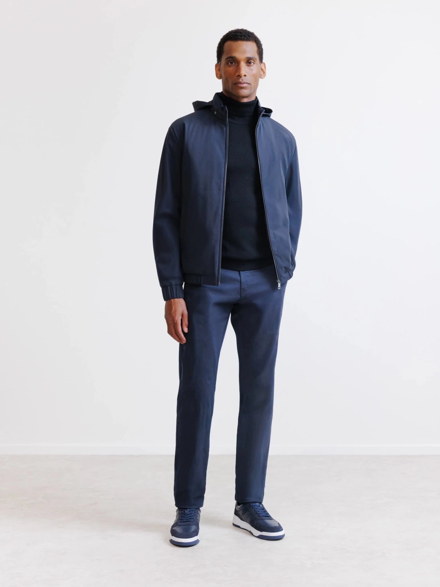 Navy hooded jacket